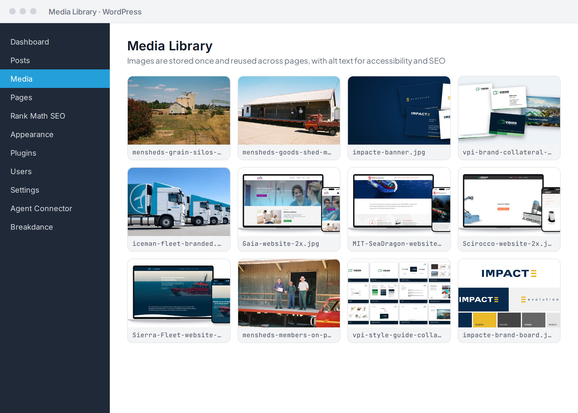Illustration: Images managed properly (WordPress in Action)